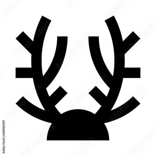 Deer Horns Solid Icon
