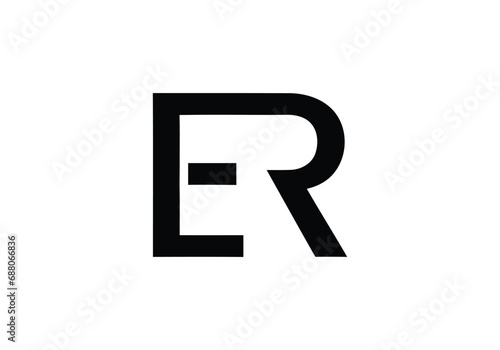 Initial monogram letter ER logo Design vector Template. ER Letter Logo Design. 
