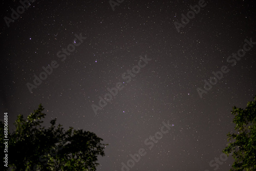 The Big Dipper constellation on the celestial vault. Observing the starry sky from dark and wild places