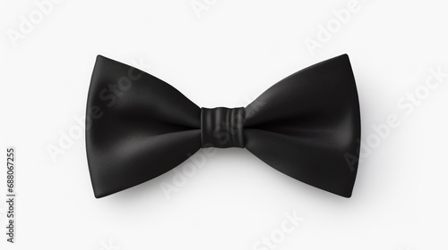 Black Bow Tie Accessory for Business or Celebration. Isolated on White Background