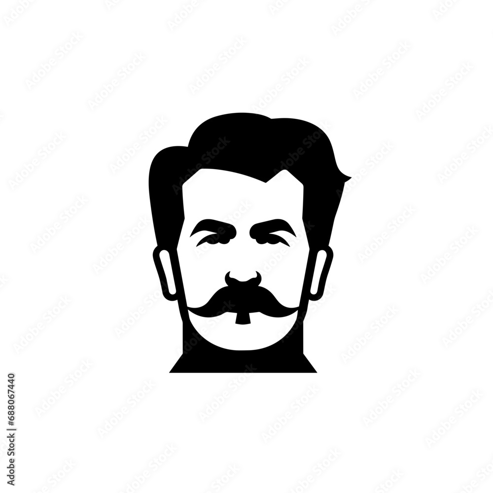 icon of Stalin, black and white, general, soldier icon of Stalin, black and white, general, soldier