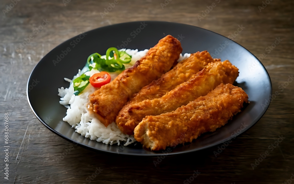 Capture the essence of Tonkatsu in a mouthwatering food photography shot Generative AI