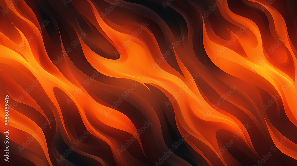 Vibrant Orange and Yellow Flame on Dark Background - Energetic Vector Illustration of Burning Fire, Perfect for Fiery Concepts and Dynamic Design.