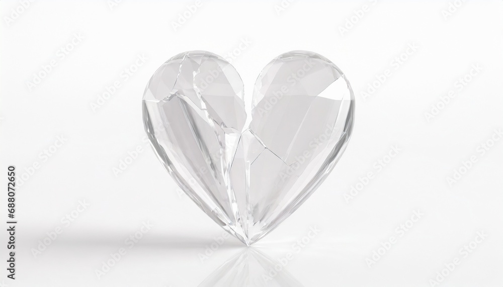 Kryształowe serce pęka, zawód miłosny, żal,  - obrazy, fototapety, plakaty 