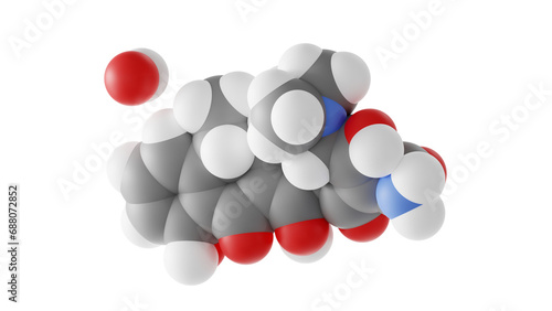 doxycycline molecule, broad-spectrum antibiotic, molecular structure, isolated 3d model van der Waals photo