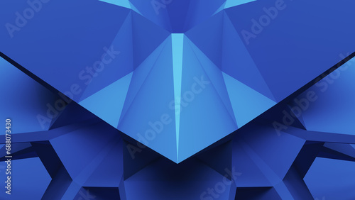 Abstract blue backgrounds lines triangle shapes structure geometrical tetra patterns 3d illustration render digital rendering photo