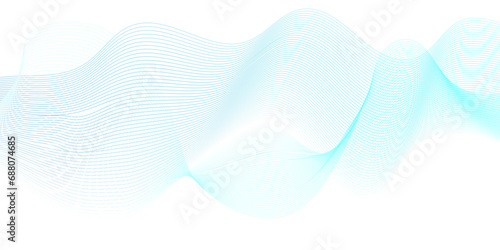 Modern seamless abstract blue wave geometric Technology, data science frequency gradient lines on transparent background. Isolated on white background. blue and white wavy stripes background.