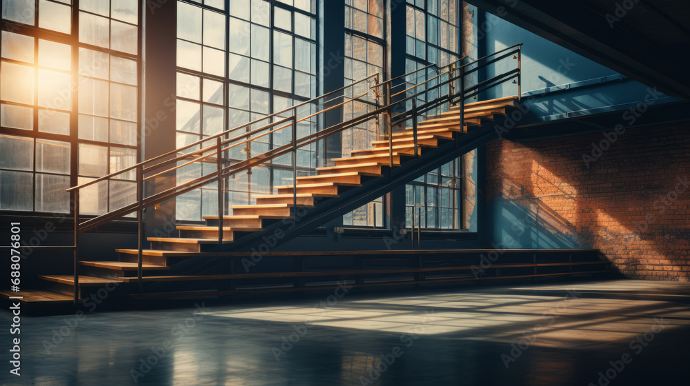 Industrial building staircase interior Industrial building staircase interior