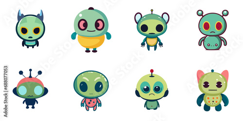 Clip art of cute alien