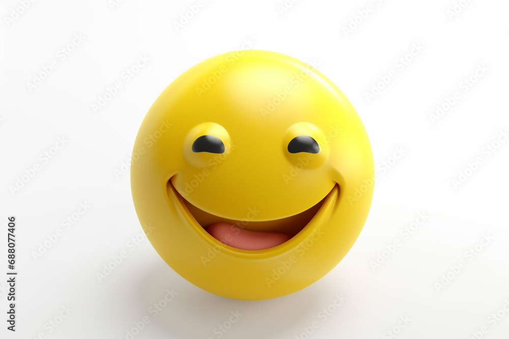 Fototapeta premium Emoticon with angry expression on white background. 3d illustration