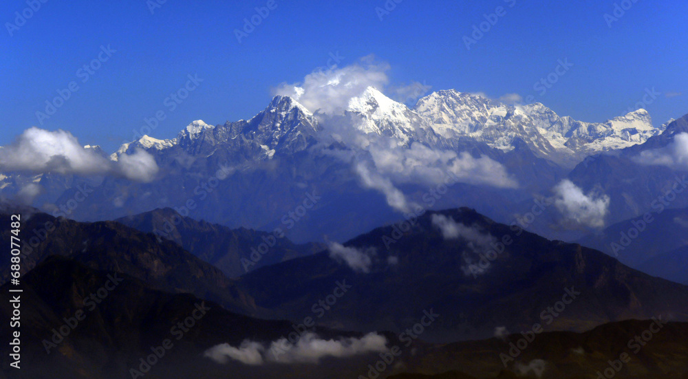 Annapurna III snow mountain range Annapurna III snow mountain range