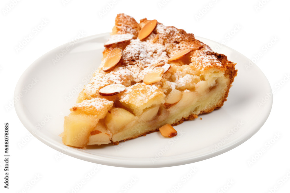Delicious Dutch Apple Cake Isolated on a Transparent Background