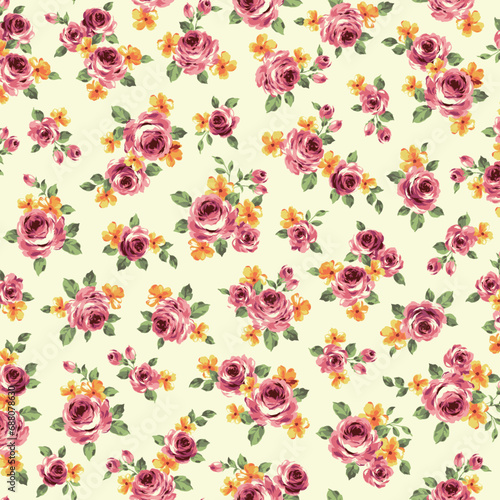 Wallpaper Mural Beautiful rose pattern perfect for textile design, Torontodigital.ca