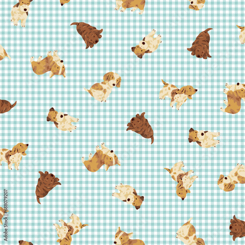 Cute dog seamless pattern perfect for background,