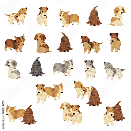 Cute and healthy dog illustration material collection,