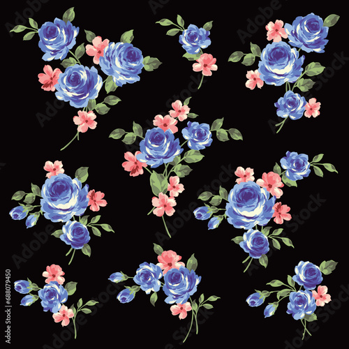Wallpaper Mural A collection of rose materials ideal for textile design, Torontodigital.ca