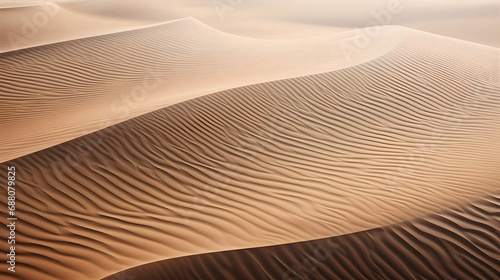 Wind-Formed Sand Dunes, overhead view, ripples, pattern, natural texture © asura