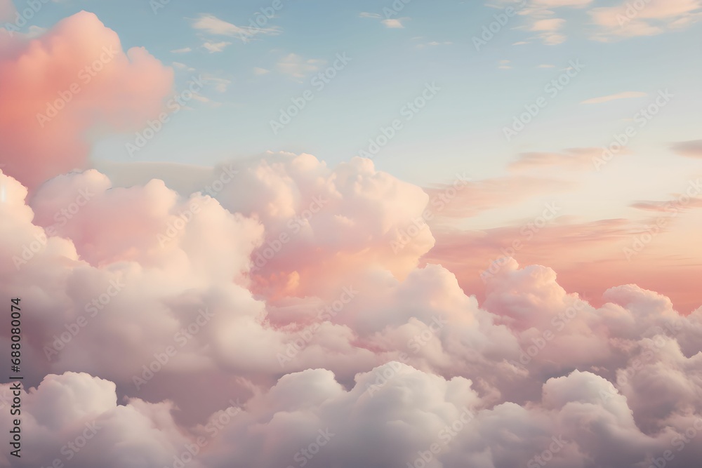 Pastel Dreams Cloudscape, pastel hues, watercolor painting, dreamy, cloud background