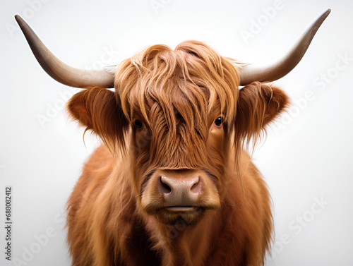 Scottish highland cow with horns