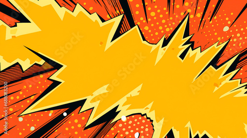 Dynamic Pop Art Explosion: Retro Comic Background with Lightning Blast and Halftone Dots - Action-packed Vector Illustration for Graphic Design and Vibrant Retro Projects.