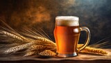 mug of beer alcohol,mug,drink,froth,lager,liquid,white,beverage,pint ,yellow,ale,full,gold,Ai generated 