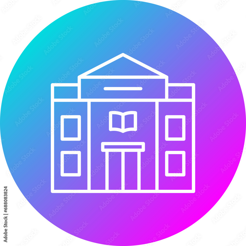 Library Building Icon Library Building Icon
