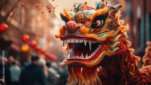 Traditional Chinese New Year Dragon Illustration