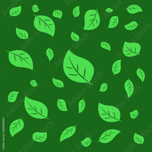 green leaf seamless pattern and background