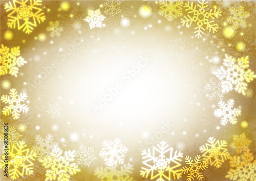 雪の結晶 イメージ 背景 ゴールド