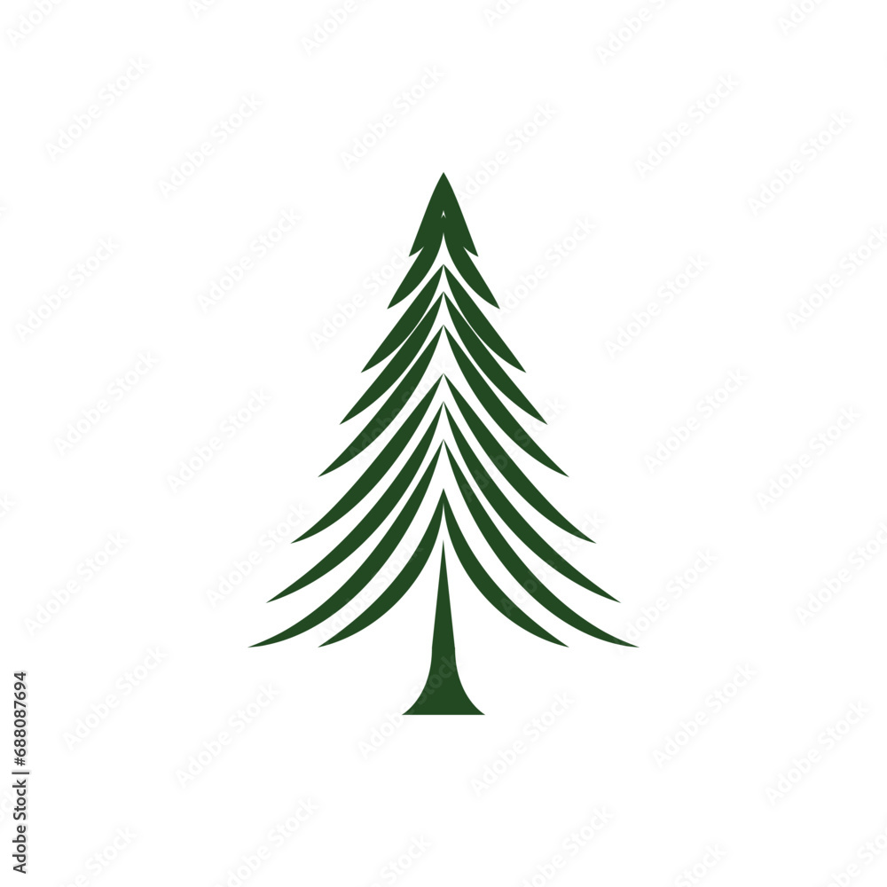 Fototapeta premium Christmas tree, modern flat design