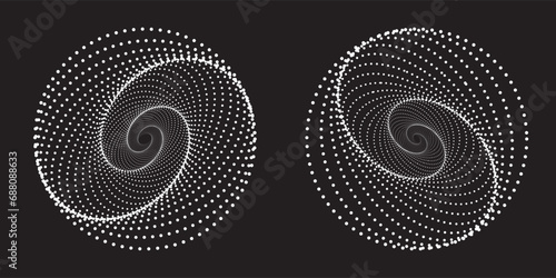 spiral circle sound wave vector logo concept background vector dots 