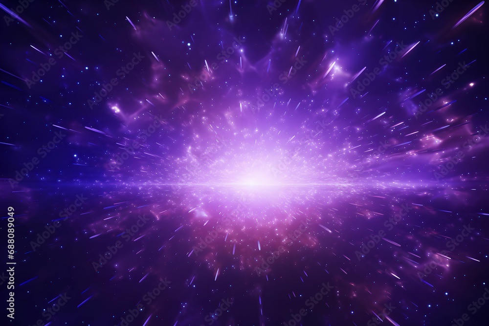Fototapeta premium Stunning Purple Particle Explosion with Dynamic Light, Purple Particles, Abstract Background, Light Patterns, Vibrant