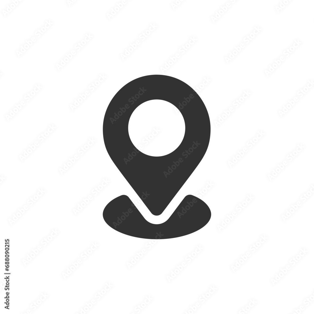 Pin icon vector. Location sign Isolated on white background. Pin icon vector. Location sign Isolated on white background.