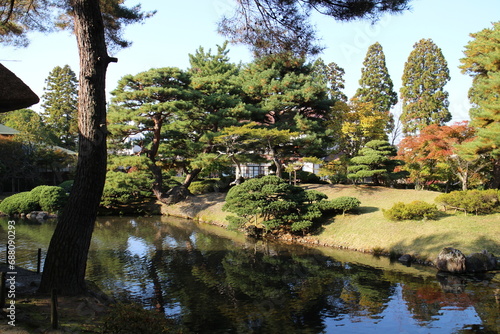 Oyakuen garden in Aizuwakamatsu, Fukushima, Japan photo