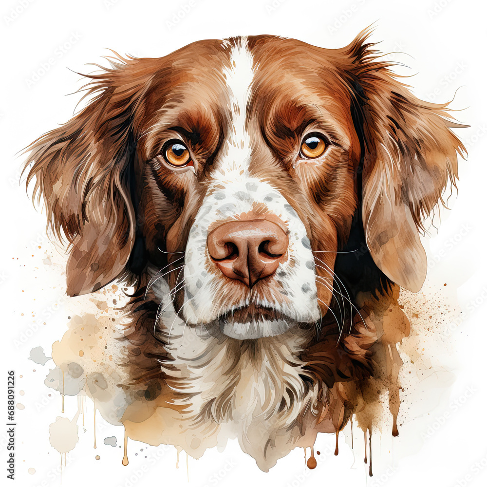 watercolor Brittany clipart