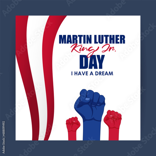 Vector illustration of Martin Luther King Jr Day social media feed template