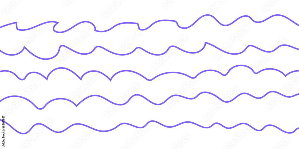 Abstract blue wave background. waves line set. waves collection vector.