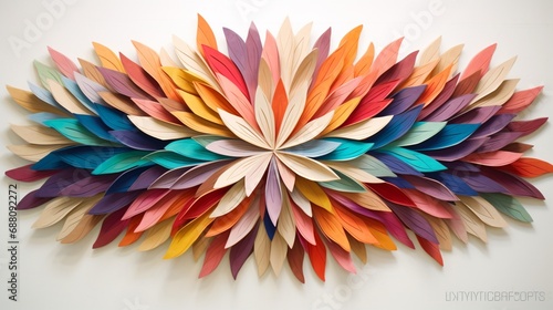 a isolated wood art  each piece a vibrant testament to creativity  adding a burst of color to the untouched white canvas.