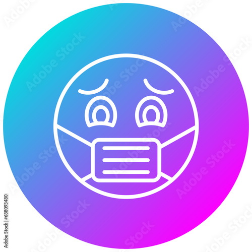 Face with Medical Mask Icon