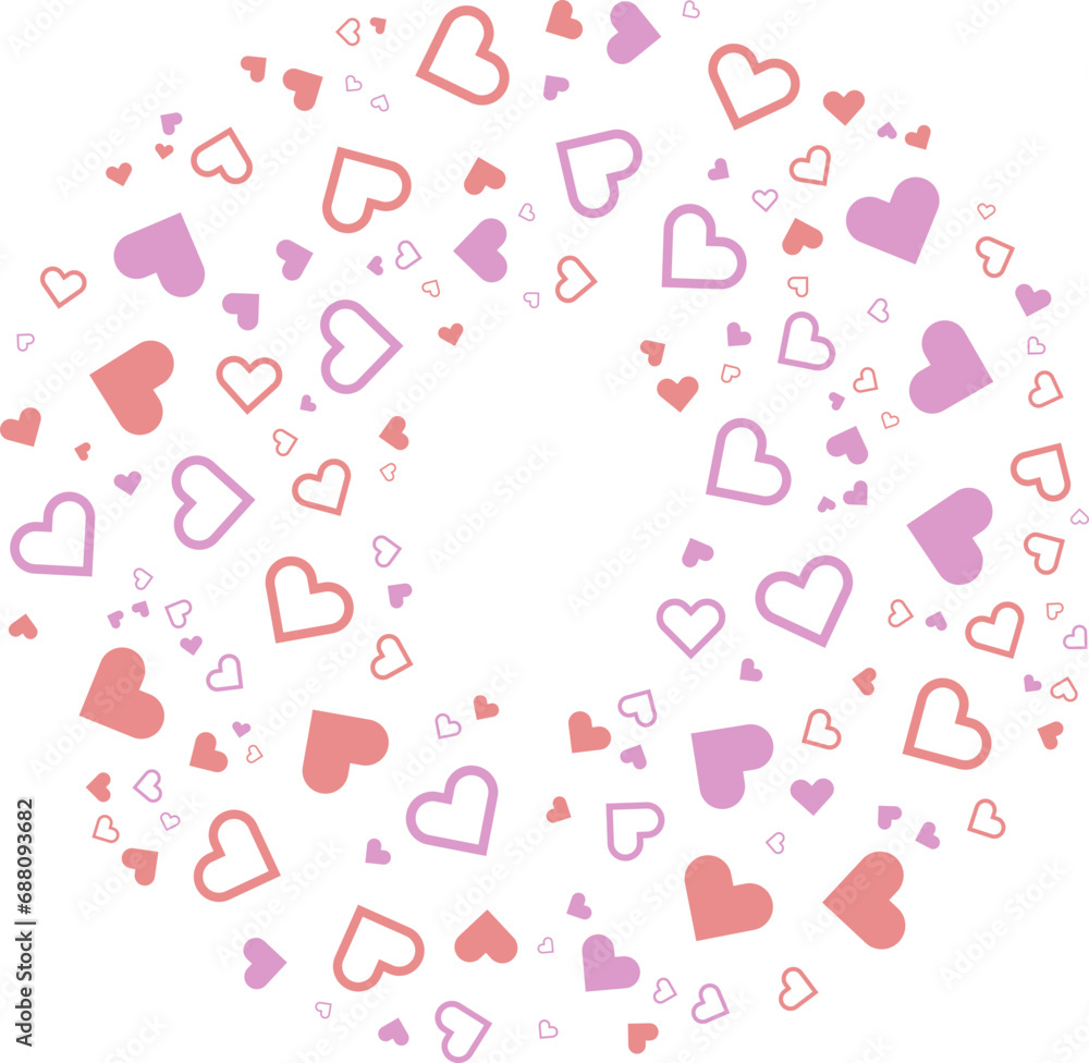 Lowercase o alphabet heart Valentine love pink letter.
