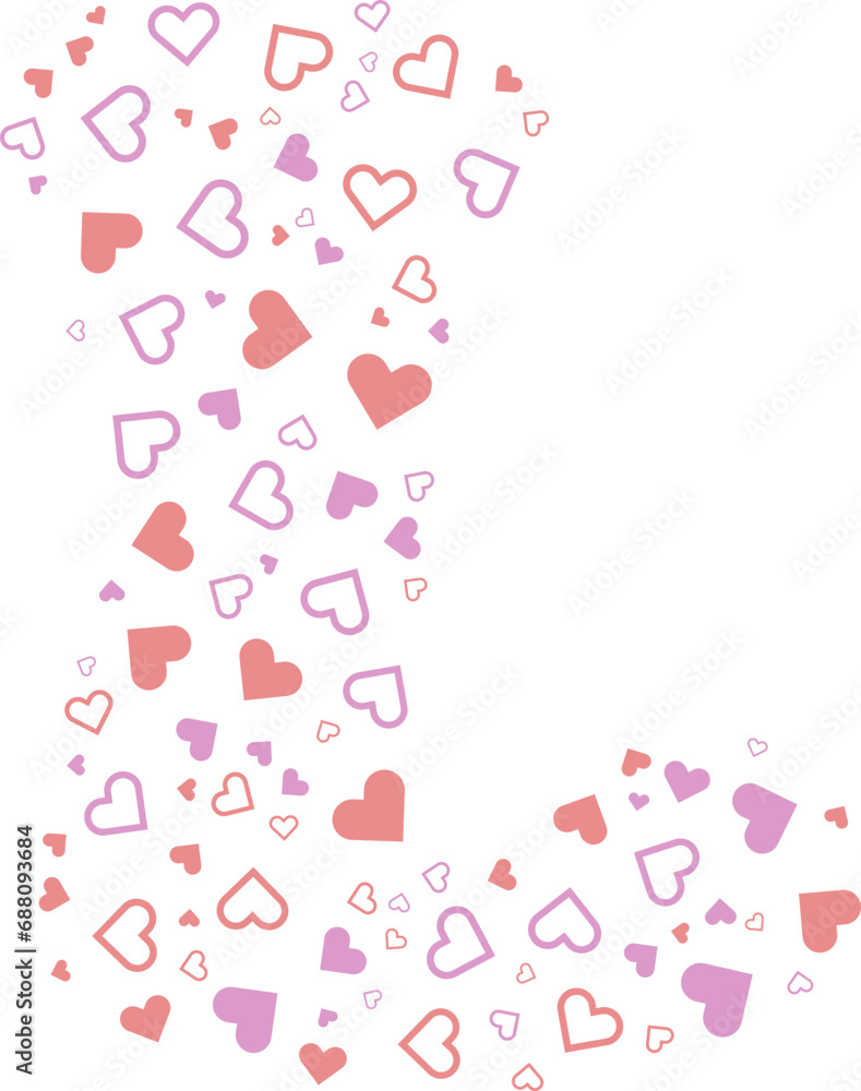 L uppercase alphabet heart Valentine love pink letter.
