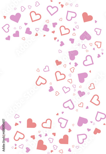 Number 3 alphabet heart Valentine love pink letter.