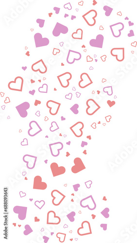 Lowercase f alphabet heart Valentine love pink letter.