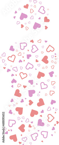 Lowercase i alphabet heart Valentine love pink letter.