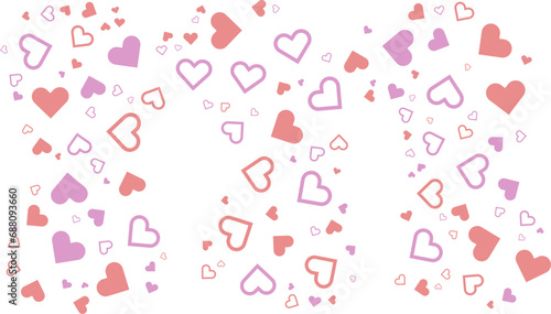 Lowercase m alphabet heart Valentine love pink letter.