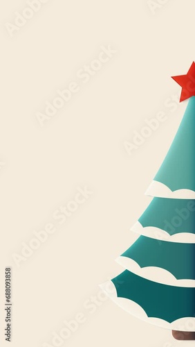 abstract christmas tree loop animation, vertical video