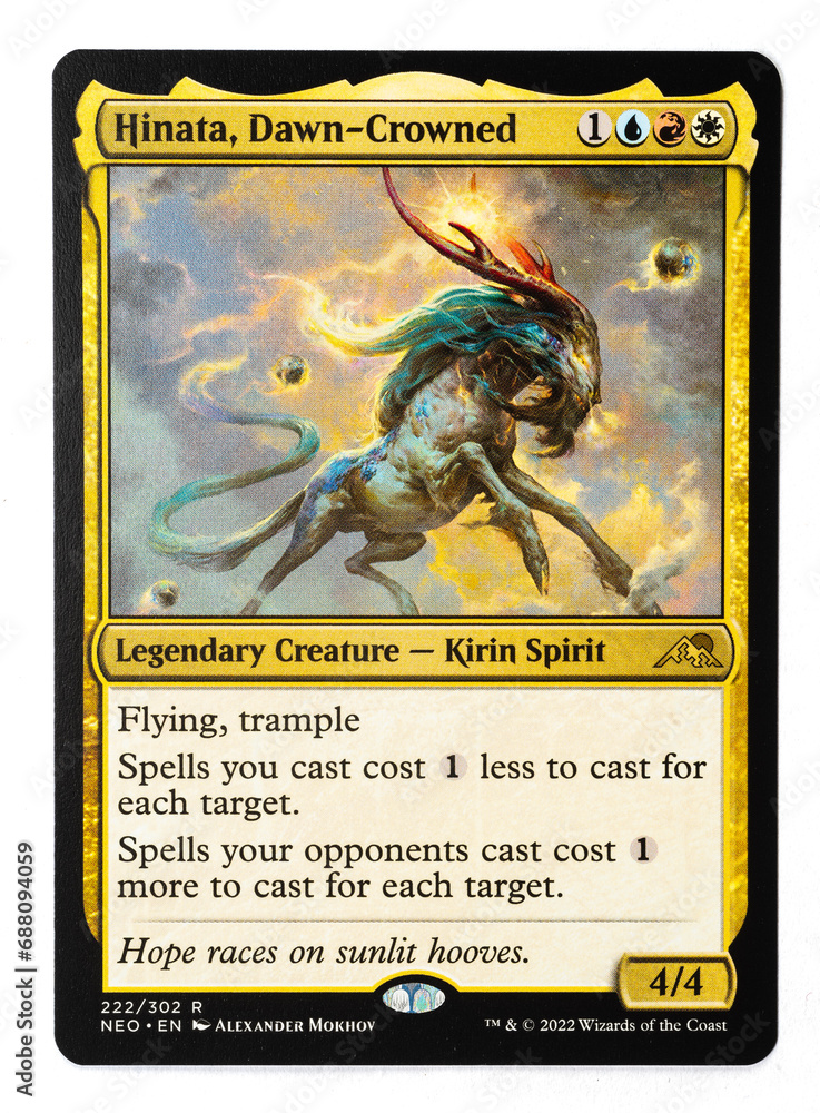 Hamburg, Germany 10312023 top shot photo of the english Magic The Gathering trading game card