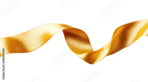 A curly gold ribbon isolated on white background