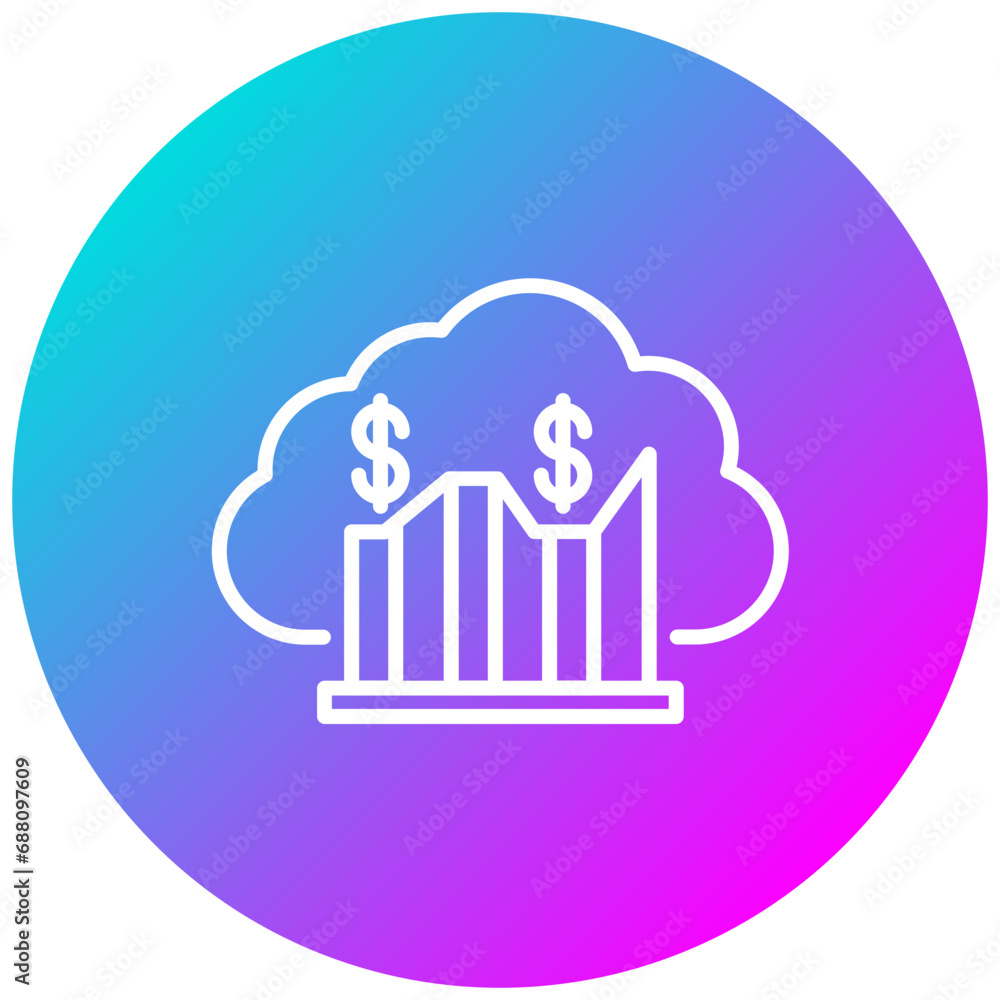 Cloud Stats Icon Cloud Stats Icon