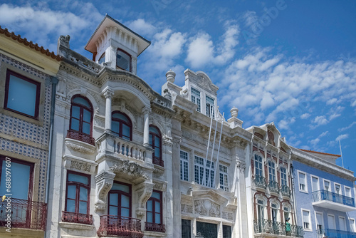 Aveiro, in Portugal, old houses on the canal